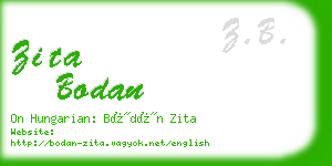 zita bodan business card